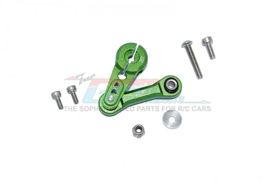 GPM Green Aluminium 25T Servo Horn &amp;amp; Tie Rod Set image 60099