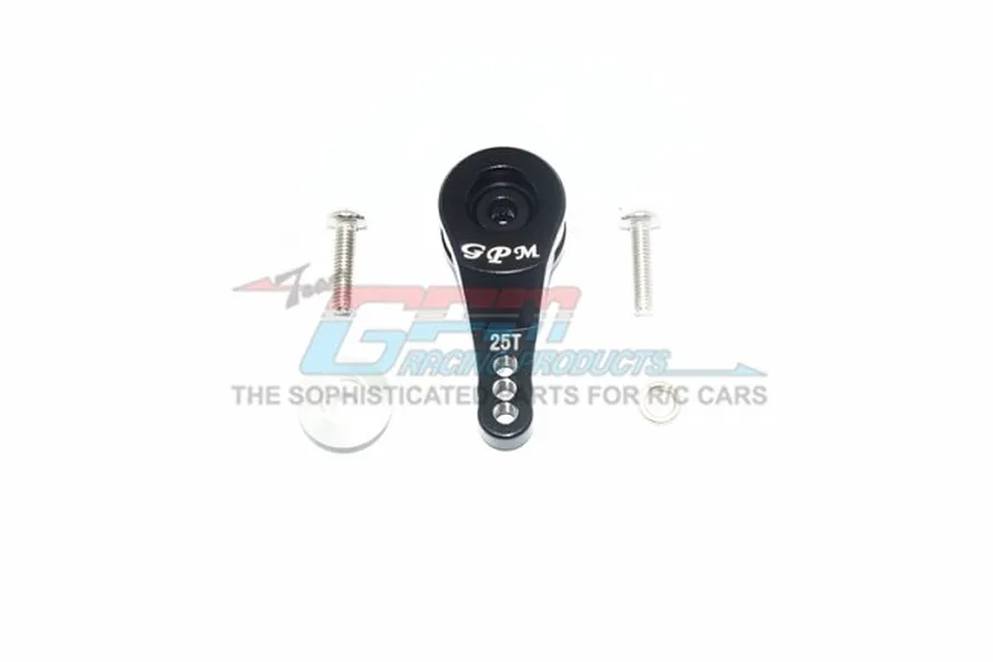 GPM Black Aluminium 25T Servo Horn w/ Built-In Servo Saver image 60103