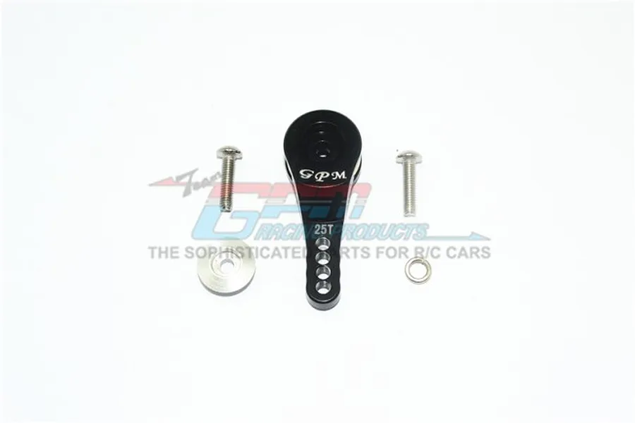 GPM Black Aluminium 25T Servo Horn w/ Built-In Servo Saver image 60105