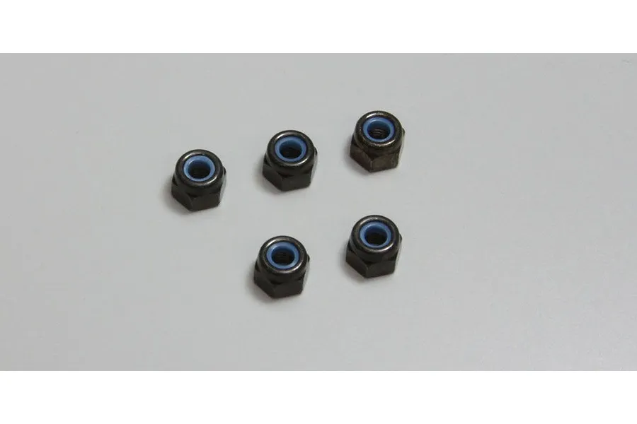 Kyosho Black Steel 3mm Nyloc Nuts 5Pcs image 60120