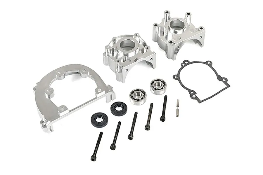 Rovan Silver Aluminium Complete 71cc 2 Stroke 4 Bolt Crankcase w/ Bearings &amp;amp; Seals image 60233