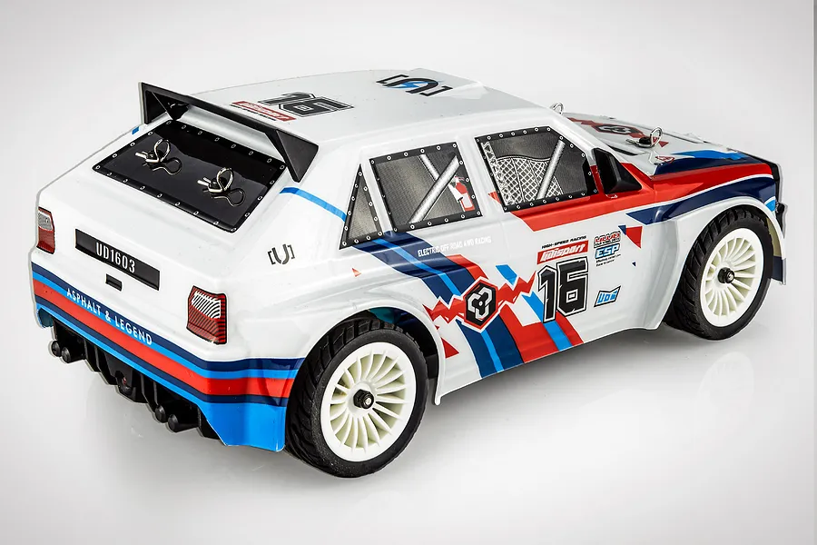 UDI Rally RC Drift Car Electric Brushless 4WD 1/16 Scale RTR - White image 60295