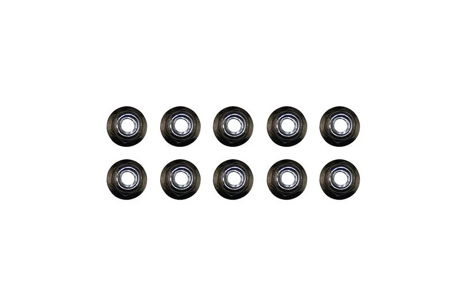 Axial 4mm Black Steel Flanged Nyloc Nuts 10Pcs image 6031