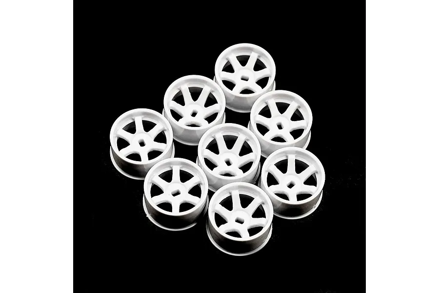 Yeah Racing Rear Plastic Wide Rim Set For 1/28 Kyosho Mini-Z AWD - White image 60329