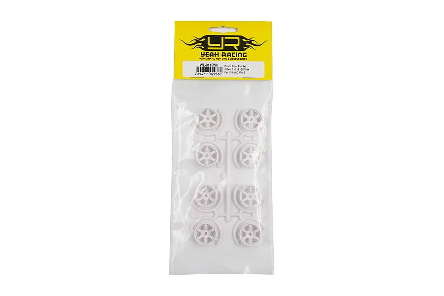 Yeah Racing Front Plastic Narrow Rim Set For 1/28 Kyosho Mini-Z AWD - White image 60333