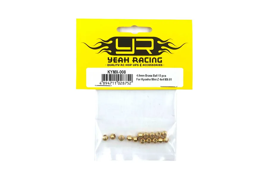 Yeah Racing Brass Suspension Pivot Balls for Kyosho Mini-Z 4x4 MX-01 (W=4.8mm) 15Pcs image 60336