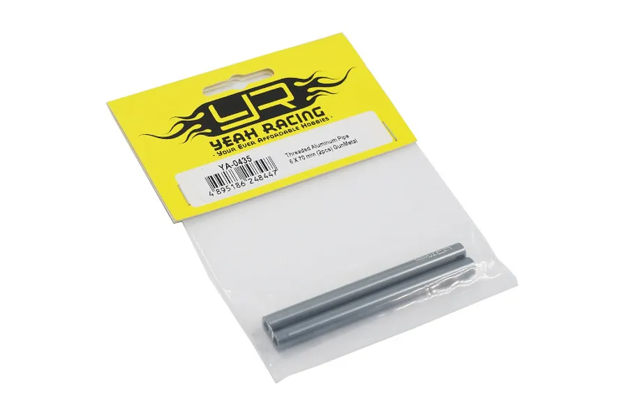 Yeah Racing gunmetal aluminium 6x70mm linkages in original yellow and white retail packaging.