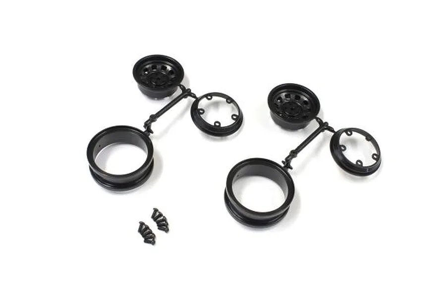 Kyosho 1.9&amp;quot; Rims - Black w/ screws 2Pcs image 60381