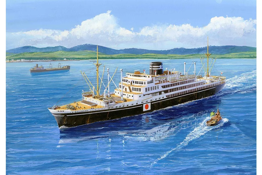 Fujimi 1/700 Osaka Mercantile Marine Affiliation Argentina Maru/Brasil Maru Ship Scaled Plastic Model Kit image 60441