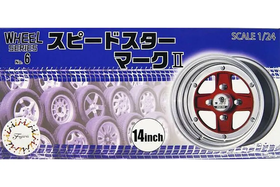 Fujimi 1/24 SSR Mark II 14inch Tyre &amp;amp; Rim (Wheel-06) Scaled Plastic Model Kit image 60662