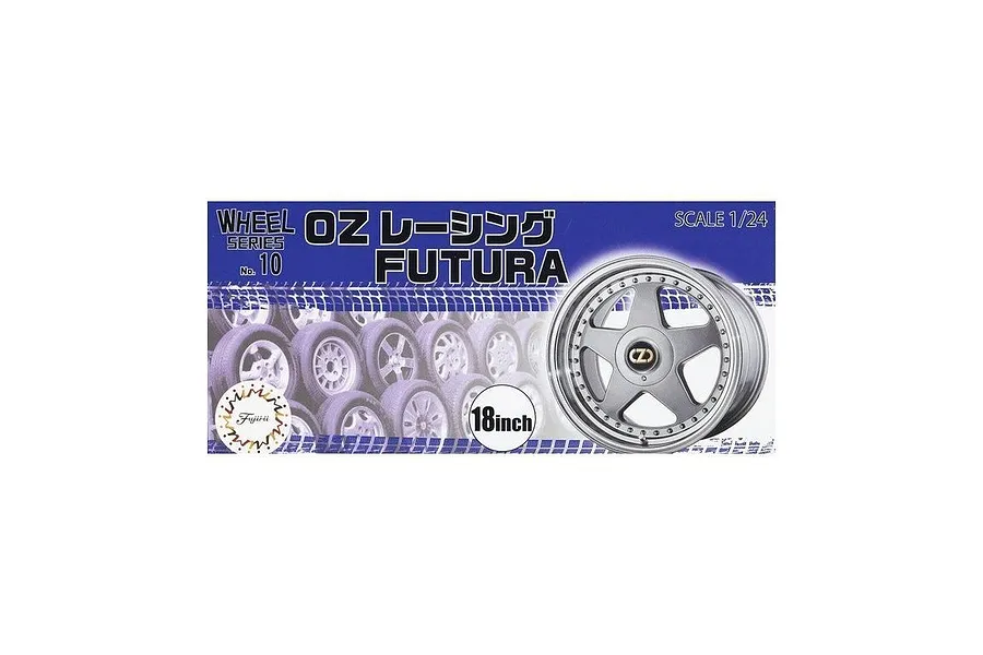 Fujimi 1/24 OZ Racing Futura 18inch Tyre &amp;amp; Rim Set (Wheel-10) Scaled Plastic Model Kit image 60665