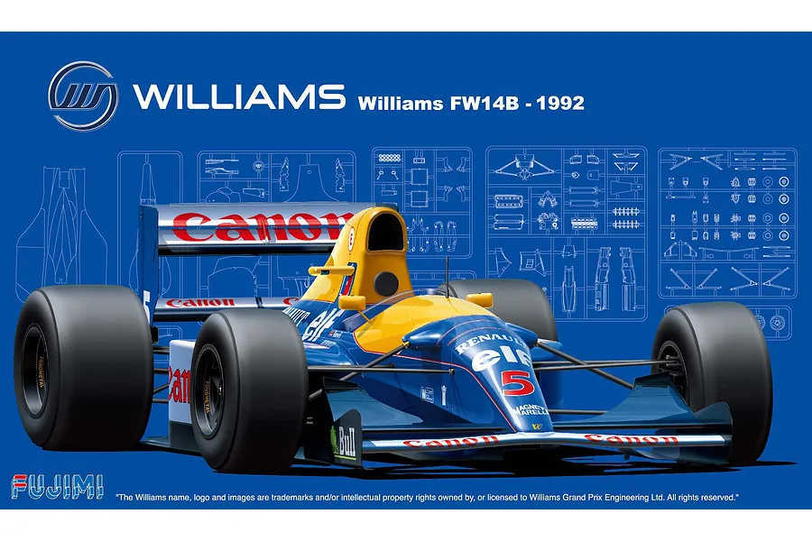 Fujimi 1/20 1992 Williams FW14B F1 Scaled Plastic Model Kit image 60821