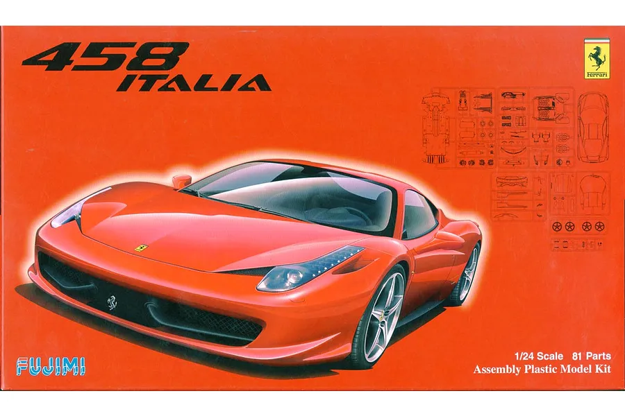 Fujimi 1/24 Ferrari 458 Scaled Plastic Model Kit image 60844