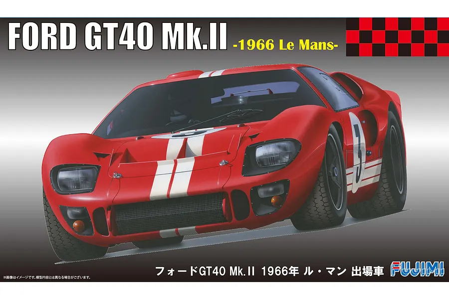 Fujimi 1/24 1966 Ford GT40 Le Mans Scaled Plastic Model Kit image 60857