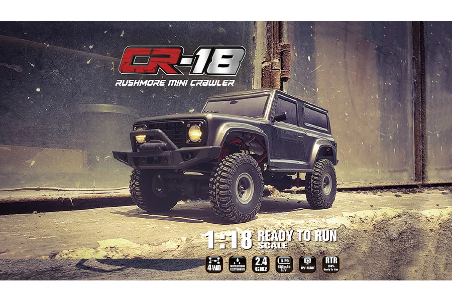 Hobby Plus CR-18 Rushmore RC Rock Crawler Electric 4WD 1/18 Scale RTR - Metallic Grey image 61037