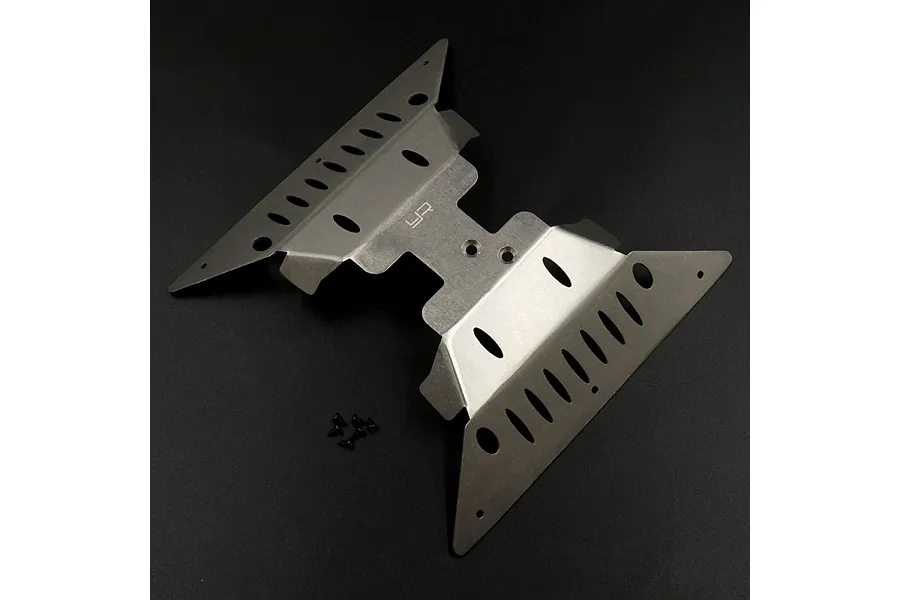 Yeah Racing Stainless Steel Skid &amp;amp; Side Plate Set image 61227