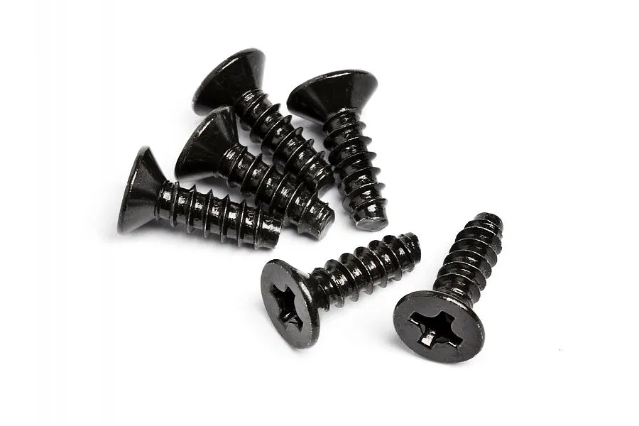 HPI 3x10mm Coarse Thread Countersunk Head Screws 6Pcs image 6133