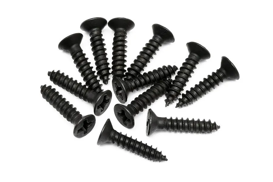 HPI 3x15mm Coarse Thread Countersunk Head Screws 12Pcs image 6135