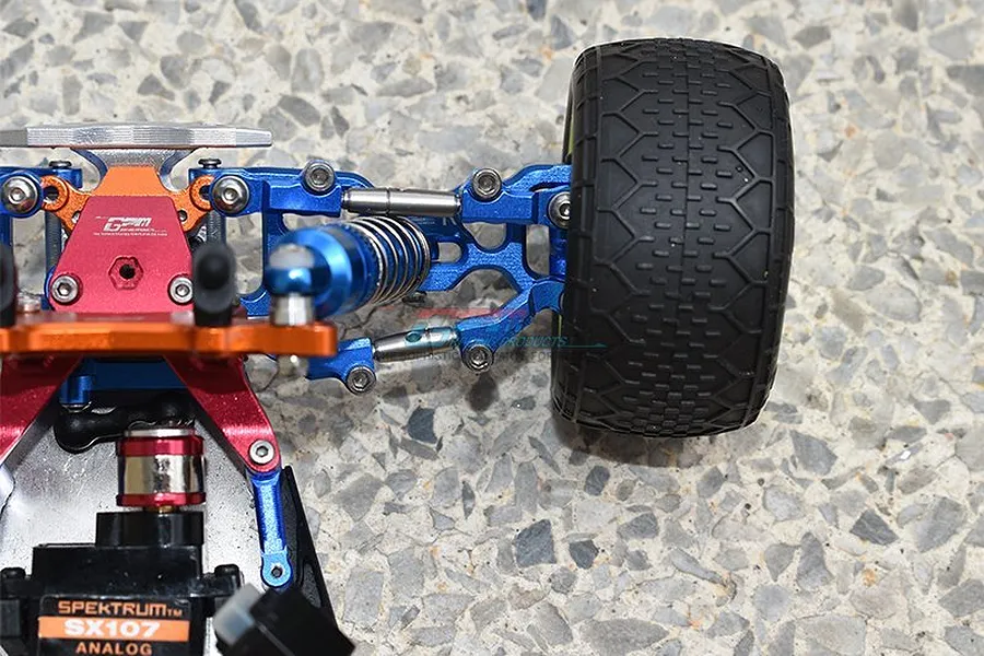 GPM Blue Aluminium Losi 1/18 Mini-T 2.0 Steering Tie Rod Set image 2