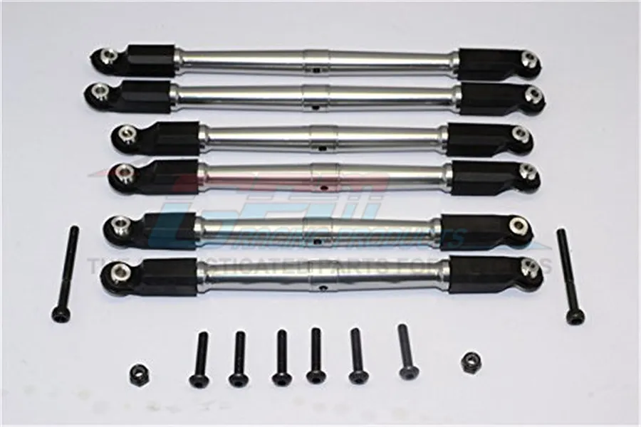 GPM Grey Aluminium Axial RR10 Bomber Front and Rear Linkages w/ Hardware image 1