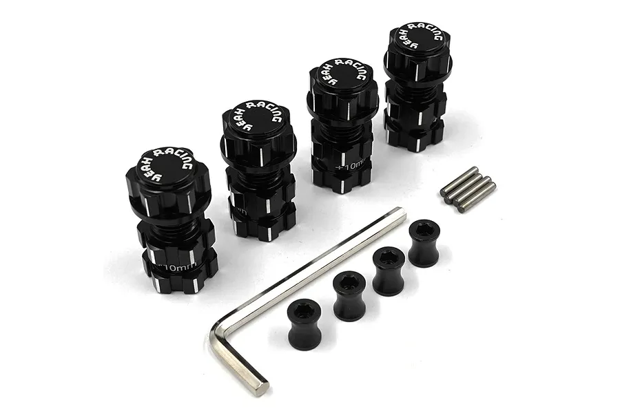 Yeah Racing Aluminium 17mm Hex Adaptor &amp;amp; 10mm Offset 4Pcs - Black image 61445