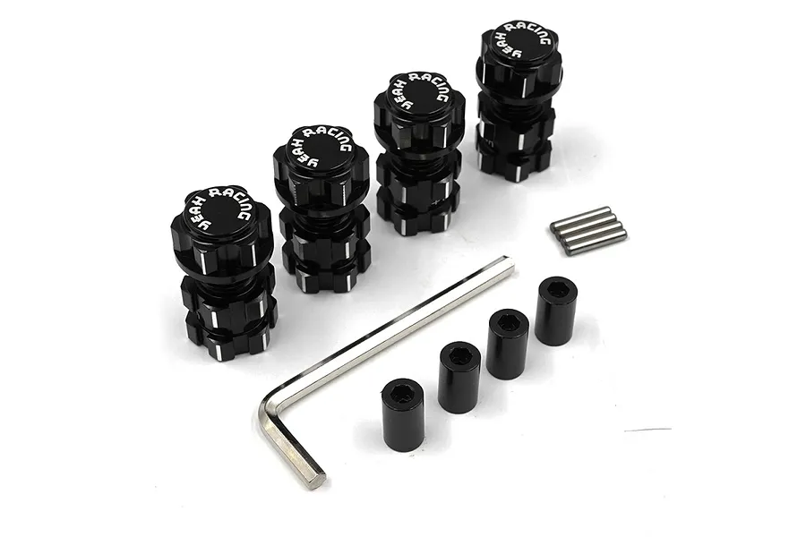 Yeah Racing Aluminium 17mm Hex Adaptor &amp;amp; 10mm Offset 4Pcs - Black image 61446
