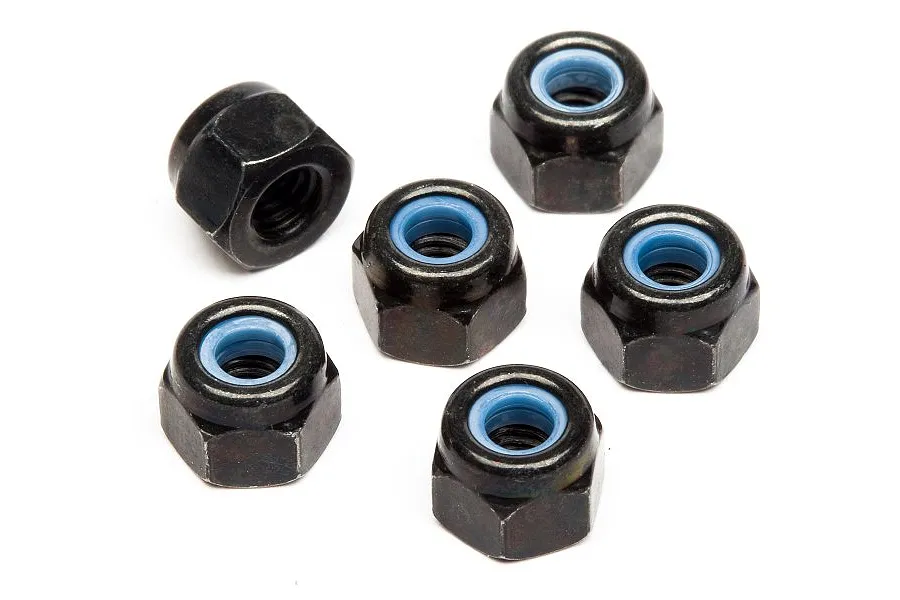 HPI 3mm Black Steel Nyloc Nuts 6Pcs image 6147