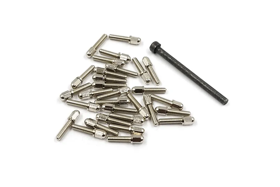 Yeah Racing Silver Steel Bolt Wheel Screws M2.5x10mm w/ Tool 30Pcs image 61468
