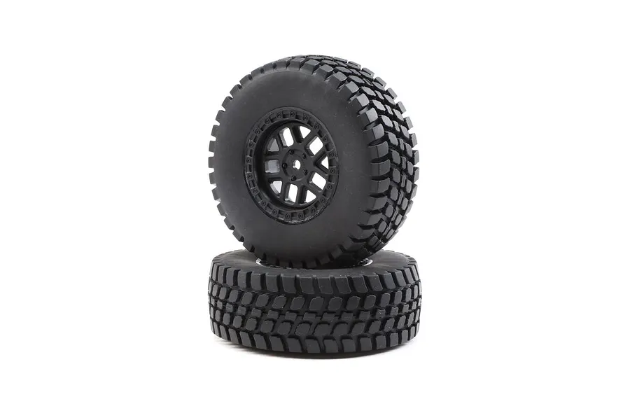 Losi 2.2/3.0&amp;quot; Alpine Front/Rear Off-Road Pre-Mounted Tyres on Black Rims 2Pcs image 61476