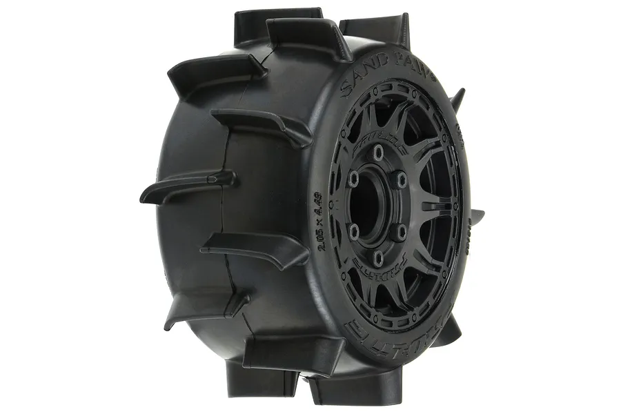 Pro-Line 2.8&amp;quot; Sand Paw LP Tyres on Black Raid Rims - Glued Wheels 2Pcs image 61590