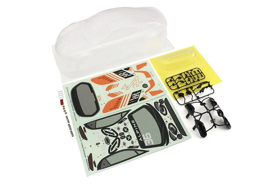Kyosho 1/10 Alpine GT4 Clear Unpainted Body Shell w/ Decal Sheet &amp;amp; Hardware. image 61695