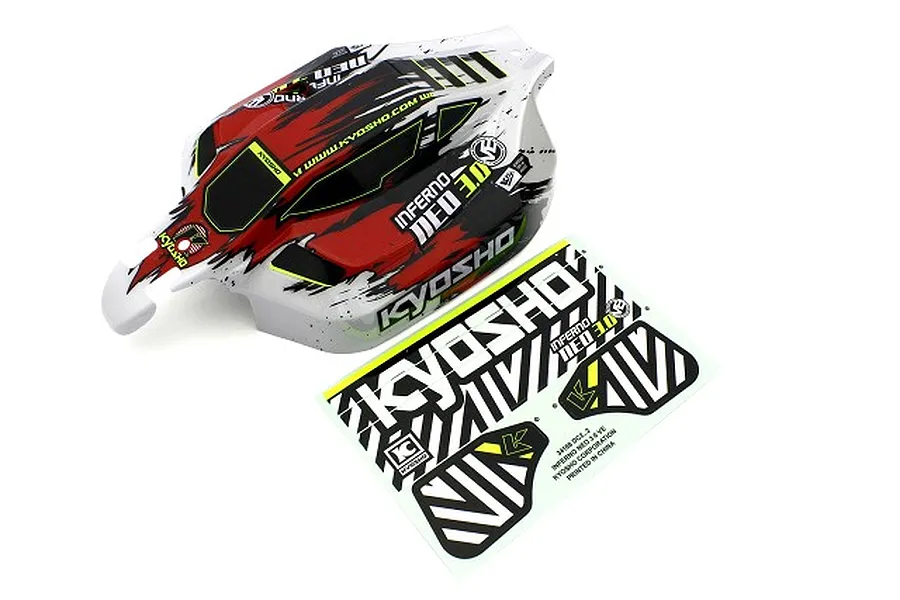 Kyosho 1/8 Inferno Neo 3.0 VE Red Painted Body Shell w/ Decal Sheet image 61698