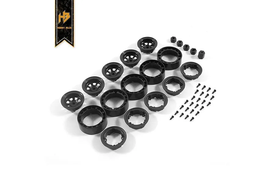 Hobby Plus 1.0&amp;quot; Black Beadlock Rim Set image 61761
