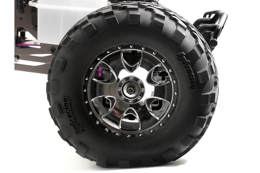 HPI 3.3&amp;quot; Savage GT2 Tyres on Warlock Chrome Rims - Glued Wheels 2Pcs image 6192