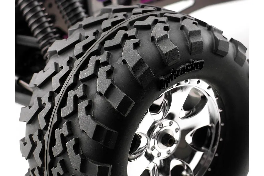 HPI 3.3&amp;quot; Savage GT2 Tyres on Warlock Chrome Rims - Glued Wheels 2Pcs image 6193
