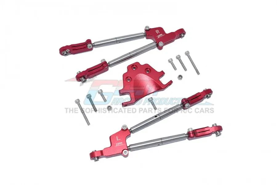 GPM Red Aluminium 1/5 Kraton 8S Rear Tie Rods w/ Stabiliser image 61954