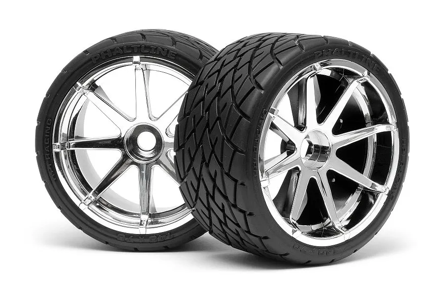 HPI 4.2&amp;quot; Savage Phaltline Tyres on Chrome Blast Rims - Glued Wheels 2Pcs image 6206