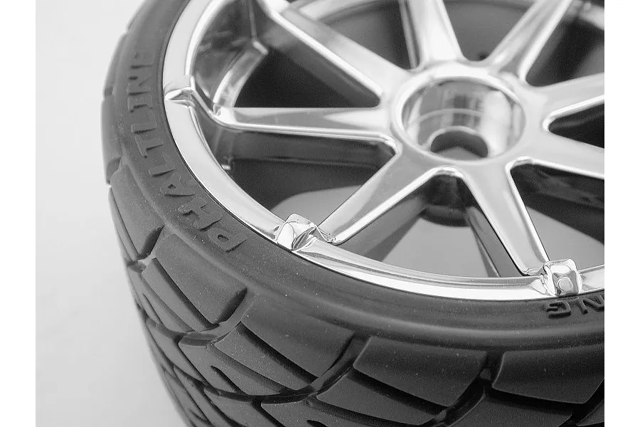 HPI 4.2&amp;quot; Savage Phaltline Tyres on Chrome Blast Rims - Glued Wheels 2Pcs image 6207