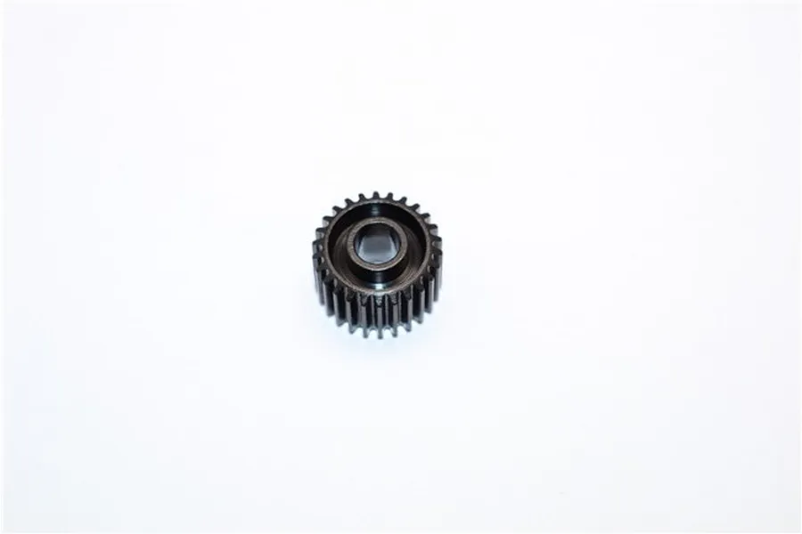 A single black hardened steel 26-tooth transmission gear for an RC vehicle, shown from a top-down perspective against a plain white background.