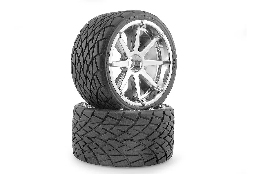 HPI 4.2&amp;quot; Savage Phaltline Tyres on Chrome Blast Rims - Glued Wheels 2Pcs image 6208