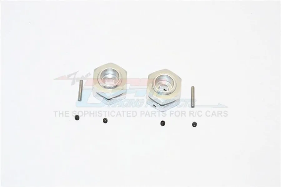 GPM Silver Aluminium 12mm to 17mm Wheel Hex Adapters 2Pcs image 1