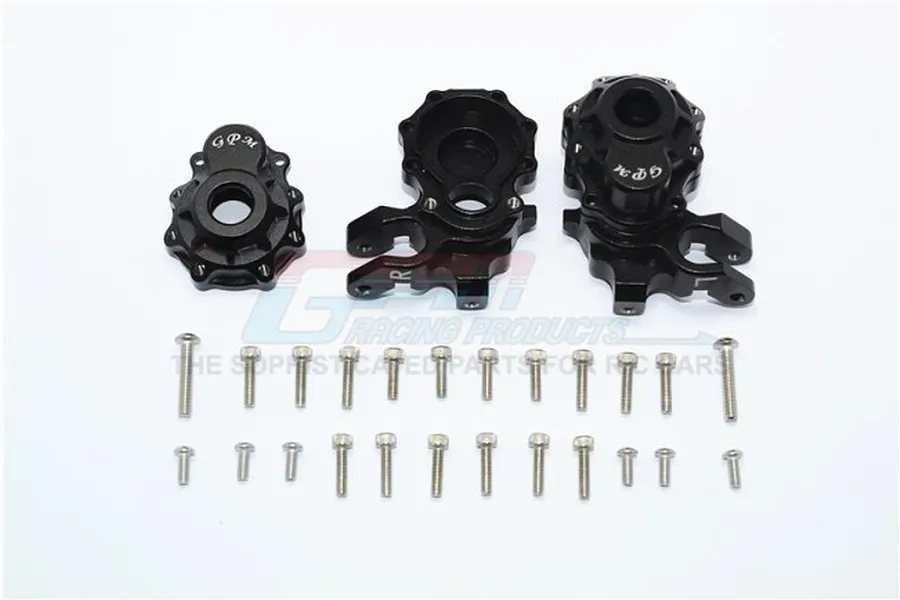 GPM Black Aluminium Front Portal Steering Hubs Set 4Pcs image 62188