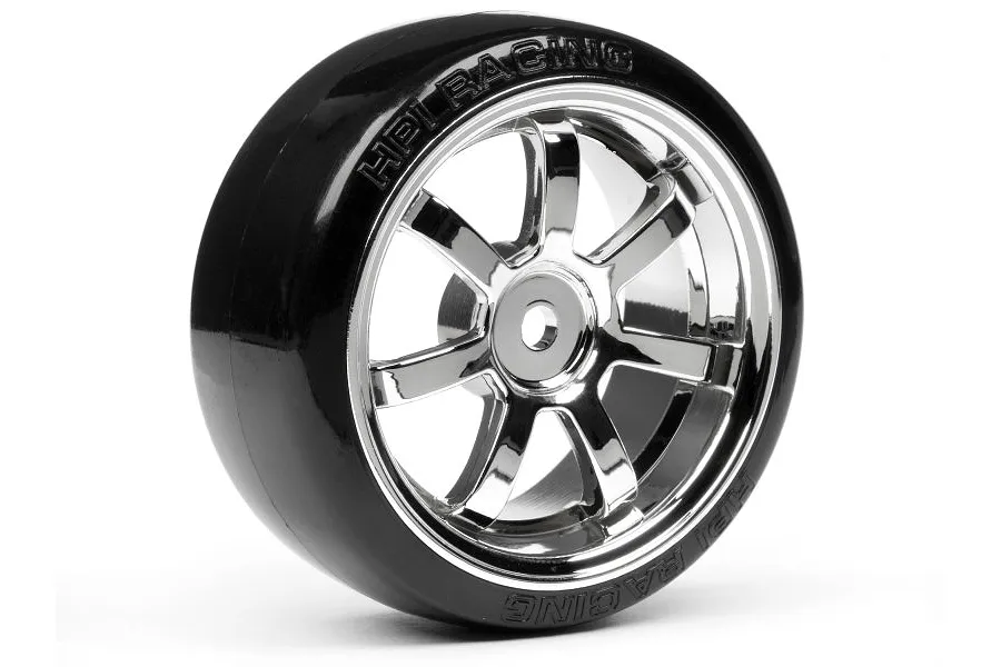 HPI 1.9&amp;quot; T-Drift Tyres on Chrome Rays 57S-Pro Rims - Wheels 2pcs image 6228