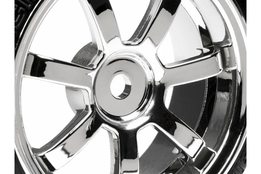HPI 1.9&amp;quot; T-Drift Tyres on Chrome Rays 57S-Pro Rims - Wheels 2pcs image 6229