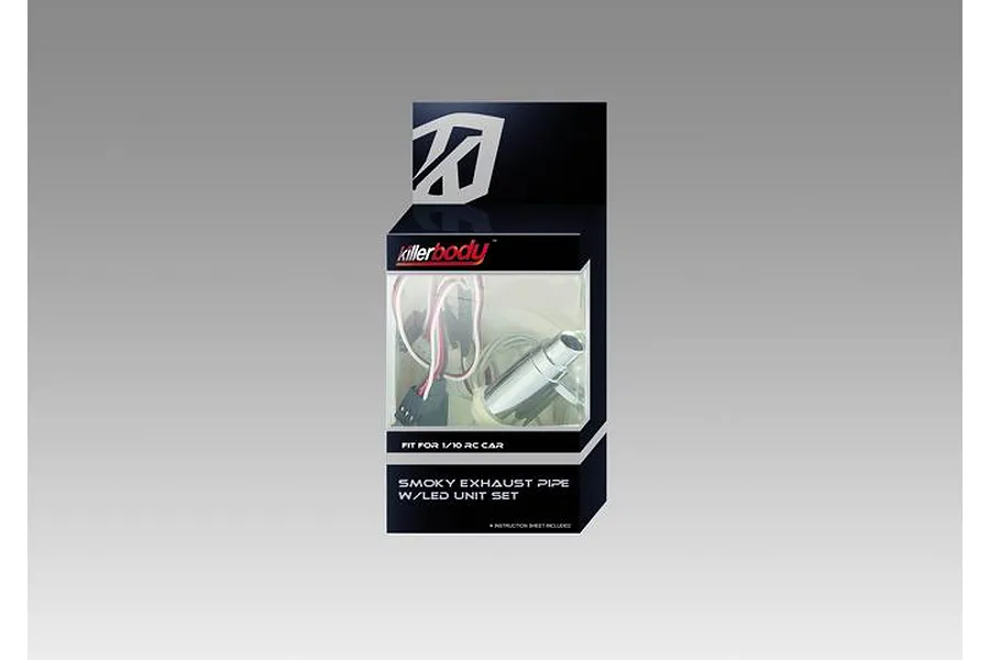 Killerbody 1/10 Smokey Exhaust Pipe w/ LED Light Unit Set image 62432