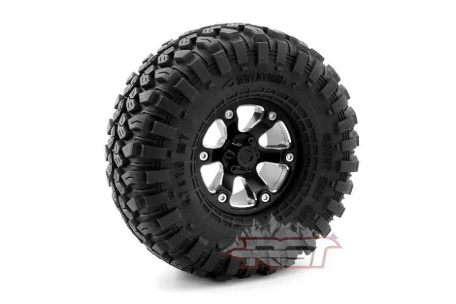RGT 1.9&amp;quot; Black Aluminium Beadlock 6 Spoke Rims 2Pcs image 62880