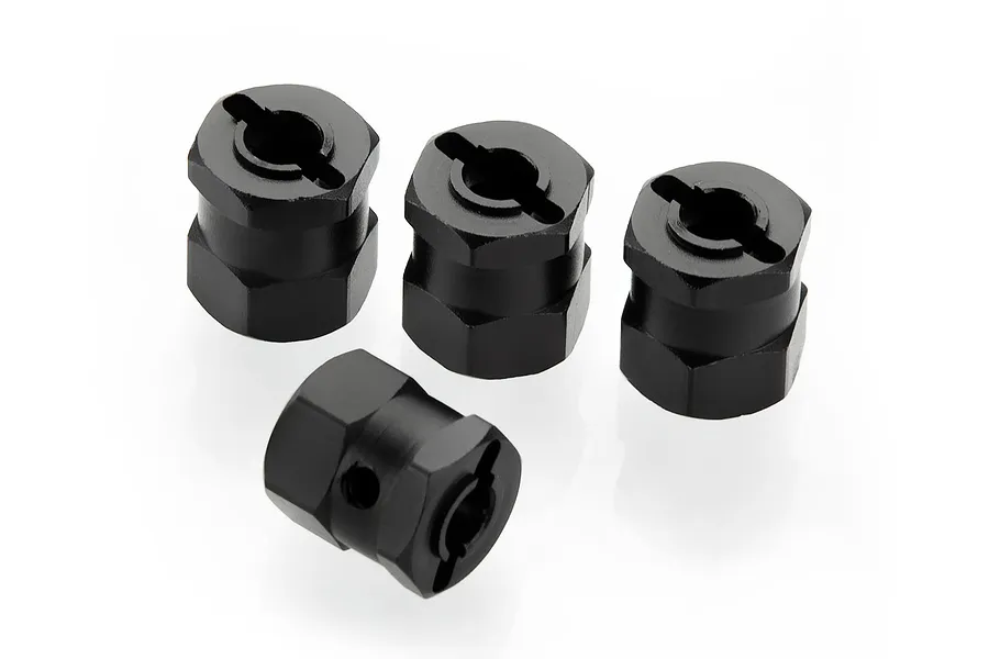 HSP Black Aluminium 12x14mm Wheel Hexes 4Pcs image 62940