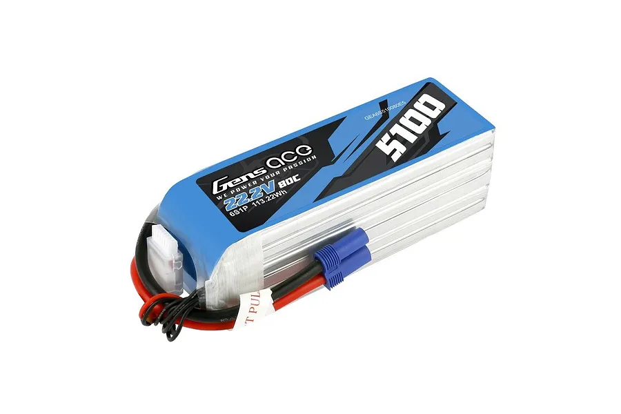 Gens Ace 22.2v 5100mAh 80C LiPo Battery image 62968