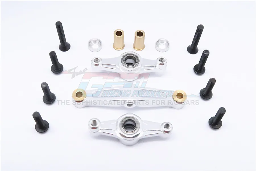 GPM Black Aluminium Steering Bell Crank/Drag Link Assembly w/ Bearings image 1