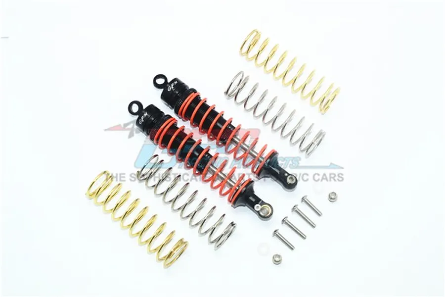GPM Black Aluminium Traxxas Rustler 4x4 Rear Shocks 2Pcs w/ Optional Spring Rates image 63286